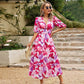 Elegant Flowing Midi Dress With Floral Print