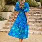 Elegant Flowing Midi Dress With Floral Print
