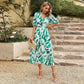 Elegant Flowing Midi Dress With Floral Print