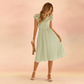 Elegant Ruffle Sleeve Midi Summer Dress | Refined Women's Wear
