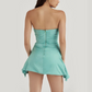 Elegant Satin Strapless Mini Dress For Evenings