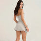 Elegant Satin Strapless Mini Dress For Evenings
