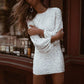 Elegant Sequin Party Bodycon Mini Dress Champagne