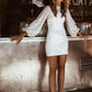 Elegant Sequin Party Bodycon Mini Dress Champagne