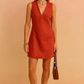 Elegant V-Neck Short Sleeve Mini Dress | Refined Women's Wear