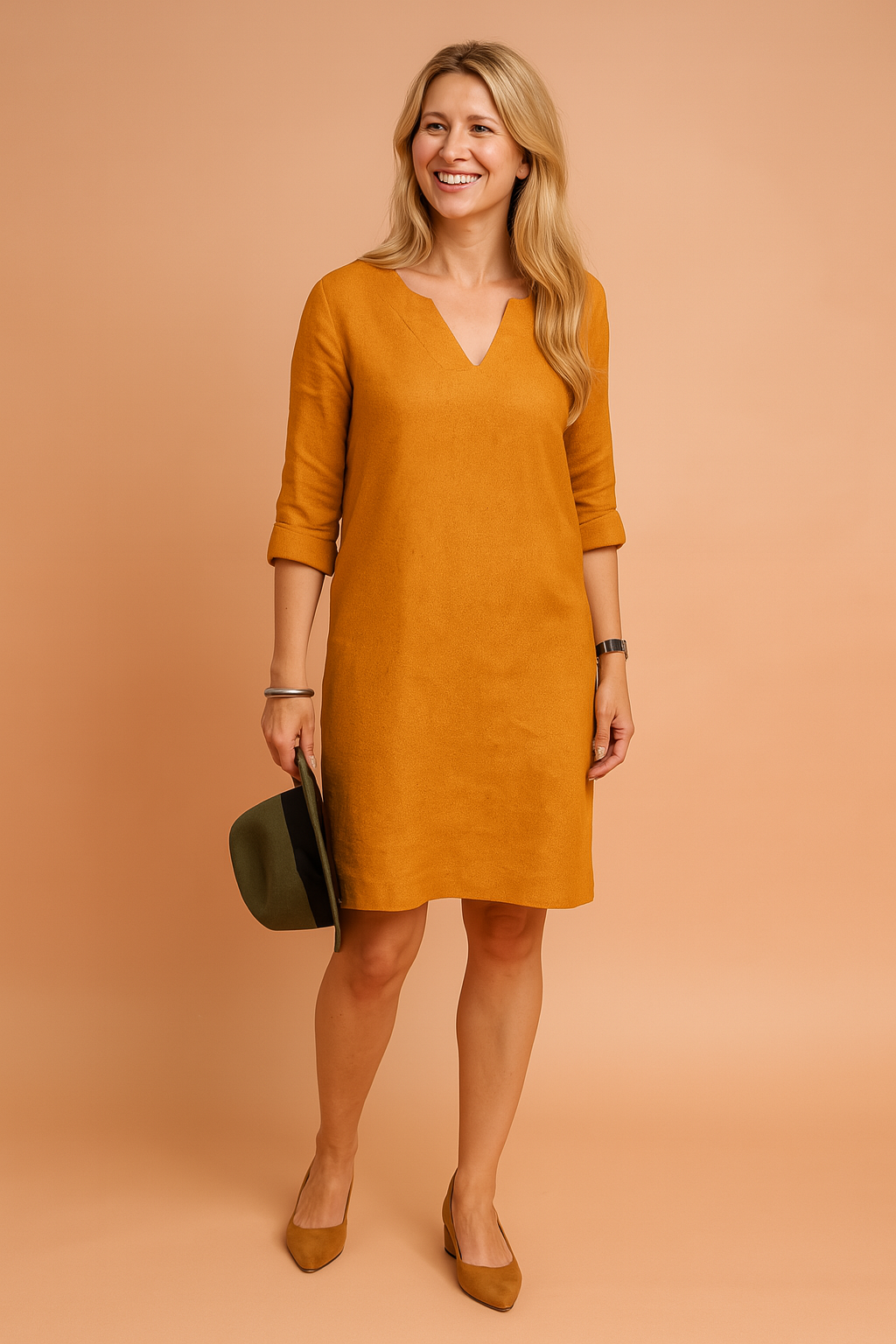 Elegant V-Neck Sleeveless Midi Dress | Refined Women's Wear