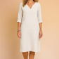 Elegant V-Neck Sleeveless Midi Dress | Refined Women's Wear