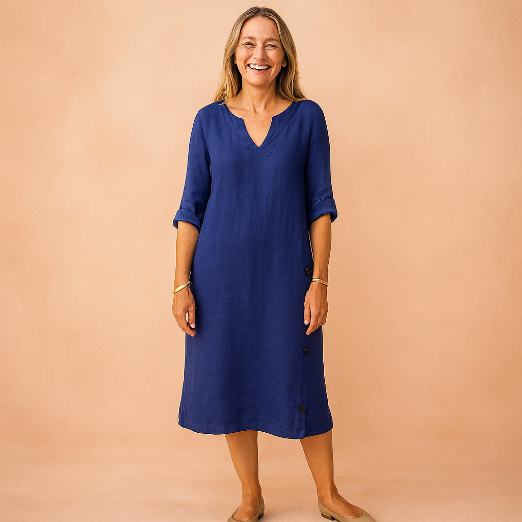 Elegant V-Neck Sleeveless Midi Dress | Refined Women's Wear