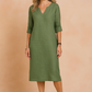 Elegant V-Neck Sleeveless Midi Dress | Refined Women's Wear