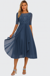 Feminine A-Line Summer Midi Dress for Refined Daytime Occasions