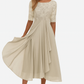Feminine A-Line Summer Midi Dress for Refined Daytime Occasions