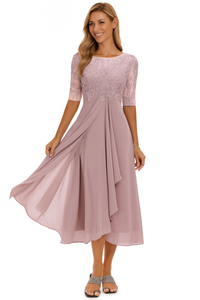 Feminine A-Line Summer Midi Dress for Refined Daytime Occasions