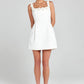 Floral Appliqué Mini Dress With 3D Flowers