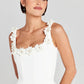 Floral Appliqué Mini Dress With 3D Flowers
