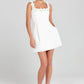 Floral Appliqué Mini Dress With 3D Flowers