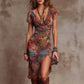 Floral Bodycon Dress – Elegant V-Neck Summer Wedding Guest Essential