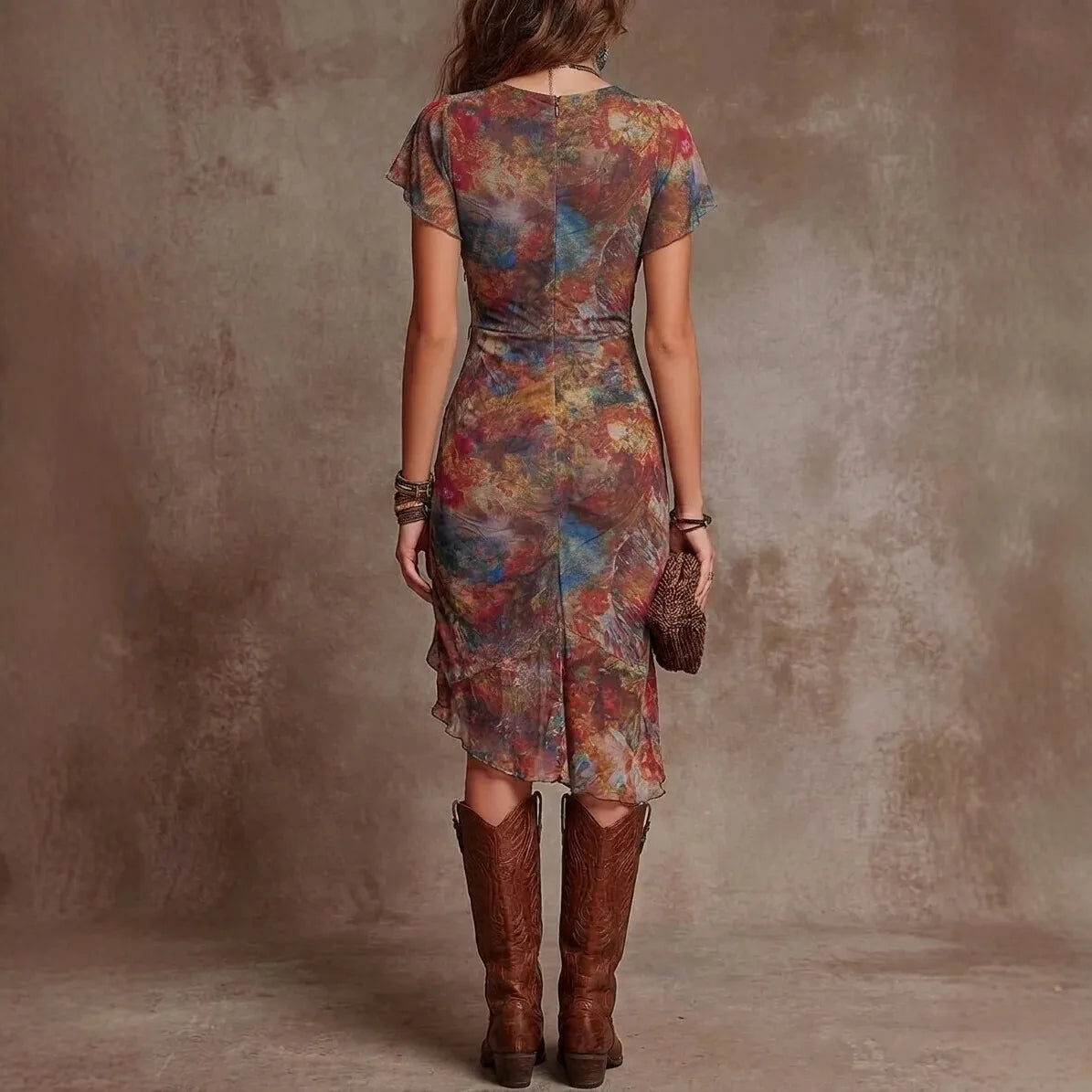 Floral Bodycon Dress – Elegant V-Neck Summer Wedding Guest Essential