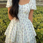 Floral Corset Mini Dress With Sweetheart Neckline