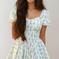 Floral Corset Mini Dress With Sweetheart Neckline