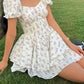 Floral Corset Mini Dress With Sweetheart Neckline