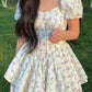 Floral Corset Mini Dress With Sweetheart Neckline