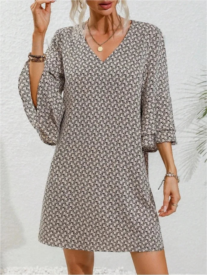 Floral Elegance Double-Layer Dress – Playful Flare Sleeves for Summer Gatherings