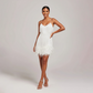 Glamorous Fringe Feather Mini Party Dress for Evening Celebrations