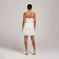 Glamorous Fringe Feather Mini Party Dress for Evening Celebrations