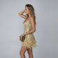 Glamorous Fringe Feather Mini Party Dress for Evening Celebrations