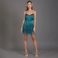 Glamorous Fringe Feather Mini Party Dress for Evening Celebrations