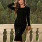 Glamorous Long-Sleeve Sequin Cocktail Dress for Evening Celebrations