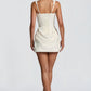 Graceful White Ruched Bodycon Mini Dress