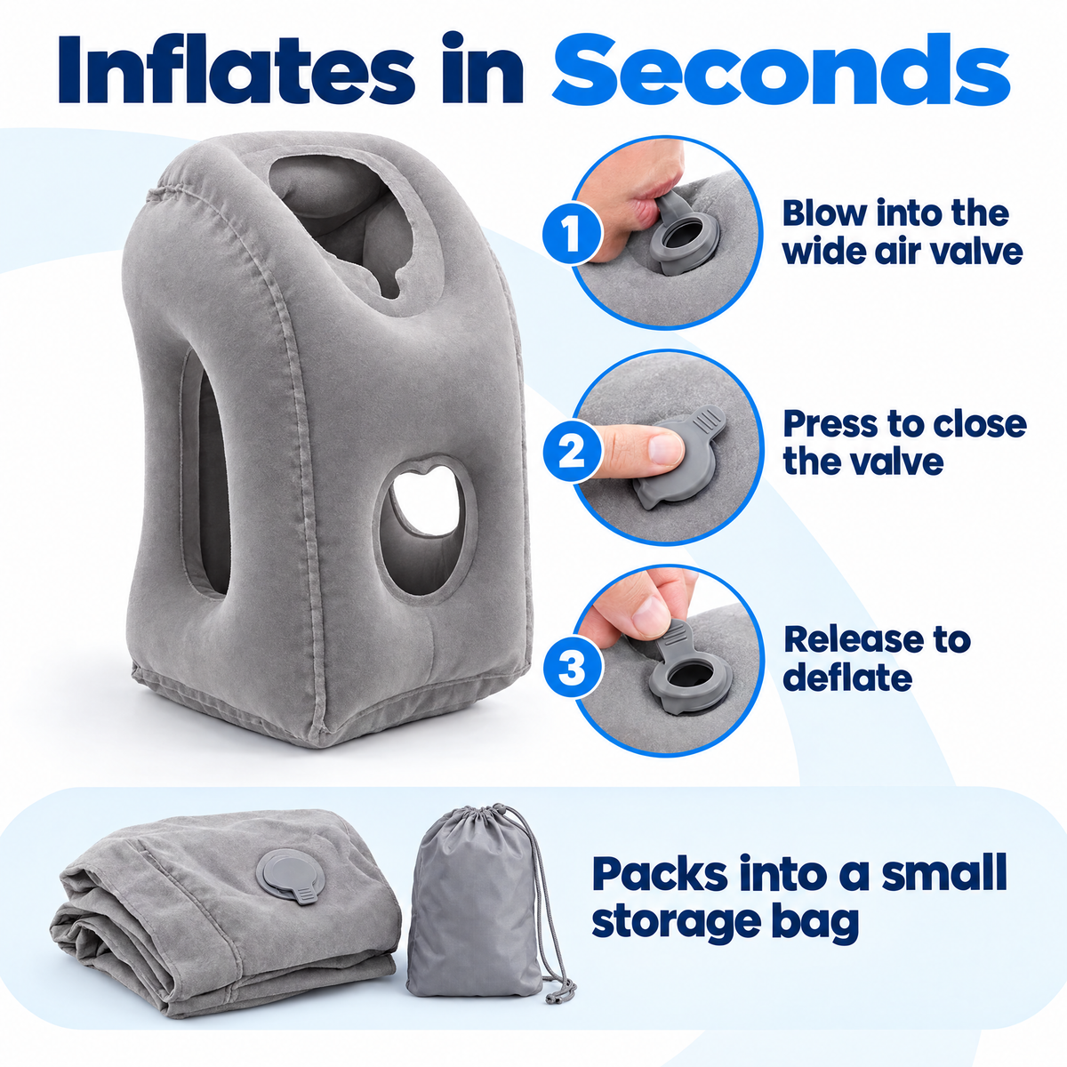 Inflatable Adjustable Travel Neck Pillow for Comfort 5
