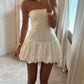 Kendall Drop Waist Bubble Hem Strapless Mini Dress