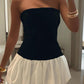 Kendall Drop Waist Bubble Hem Strapless Mini Dress