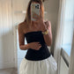 Kendall Drop Waist Bubble Hem Strapless Mini Dress