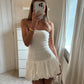 Kendall Drop Waist Bubble Hem Strapless Mini Dress