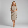 Layered Flutter Sleeve Chiffon Occasion Dress
