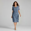 Layered Flutter Sleeve Chiffon Occasion Dress