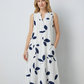 Leaf Print Maxi Dress – Stylish V-Neck Sleeveless Summer Outfit
