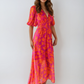 Light Summer Floral Midi Dress For Summer Wear