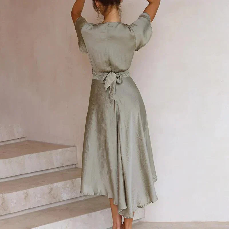 Luna Satin Draped Vintage Cocktail Dress