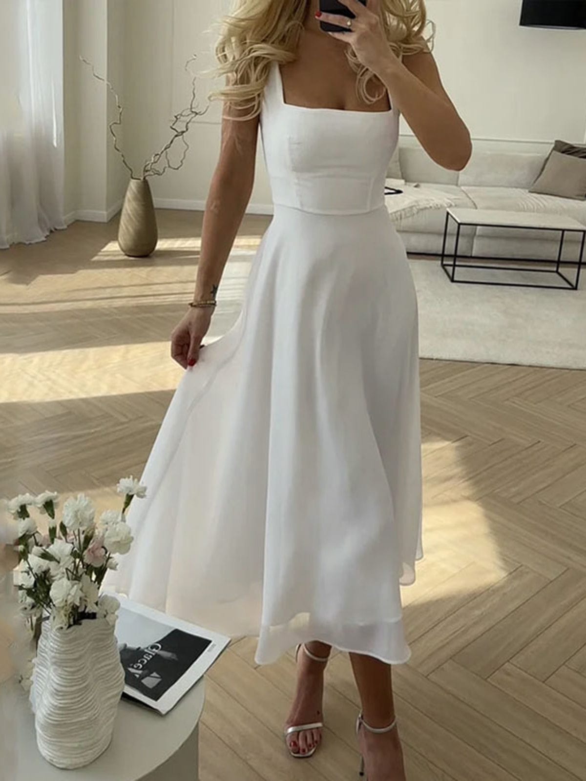 Marie Graceful A Line Cocktail Midi Dress