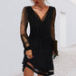 Matilda Formal Mini Dress With Sheer Sleeves
