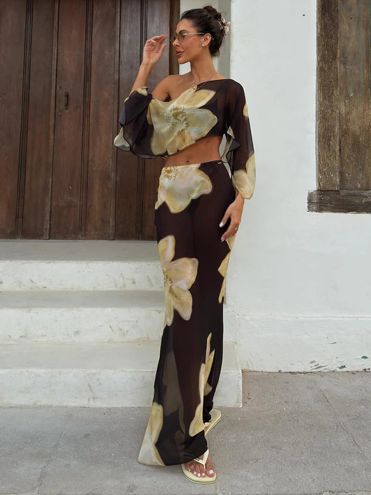Maxi Skirt Dress Set – Elegant Two Piece Outfit for Women