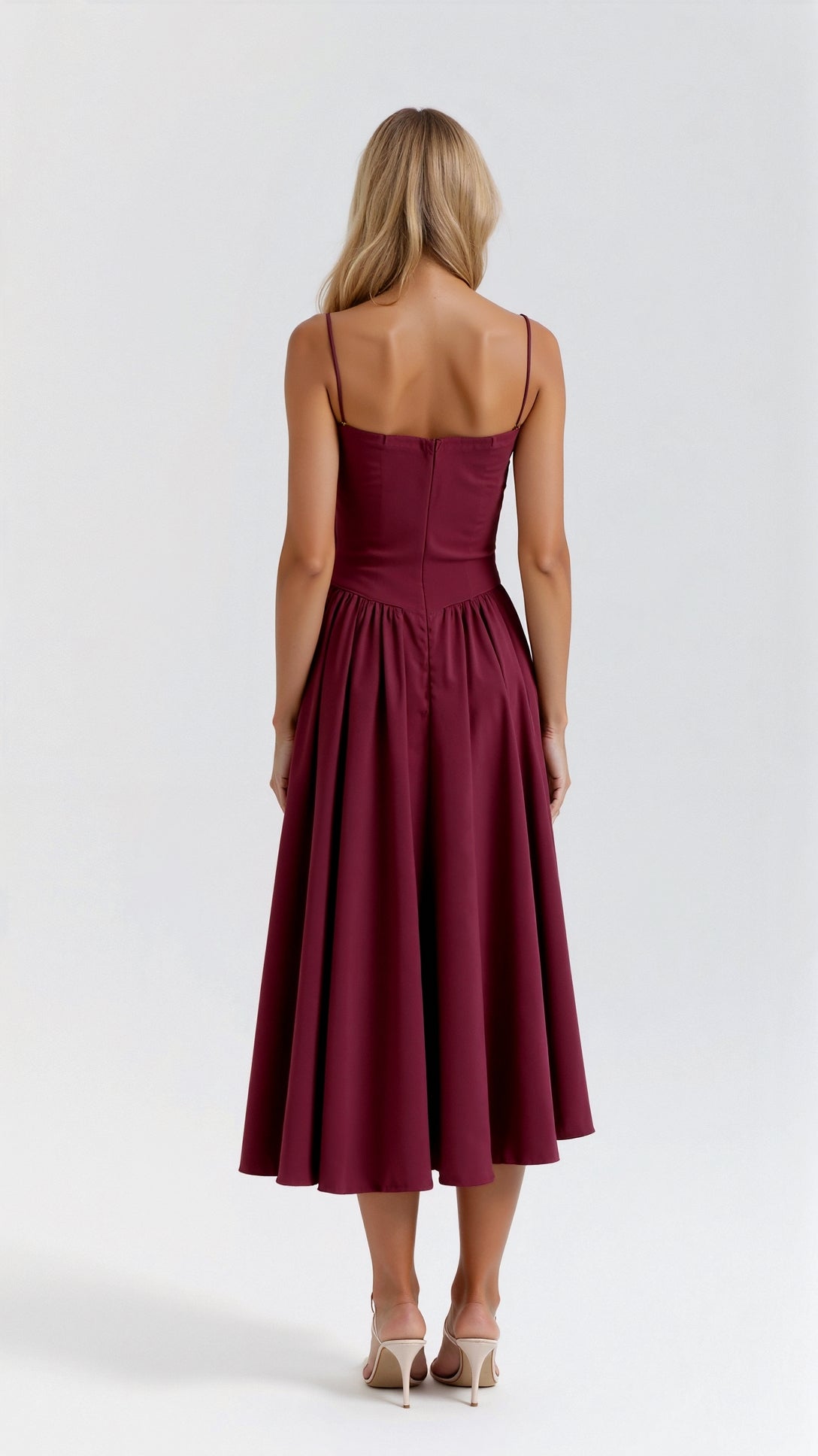 Odette Bustier Corset Midi Dress With Pleats