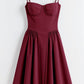 Odette Bustier Corset Midi Dress With Pleats
