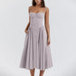 Odette Bustier Corset Midi Dress With Pleats