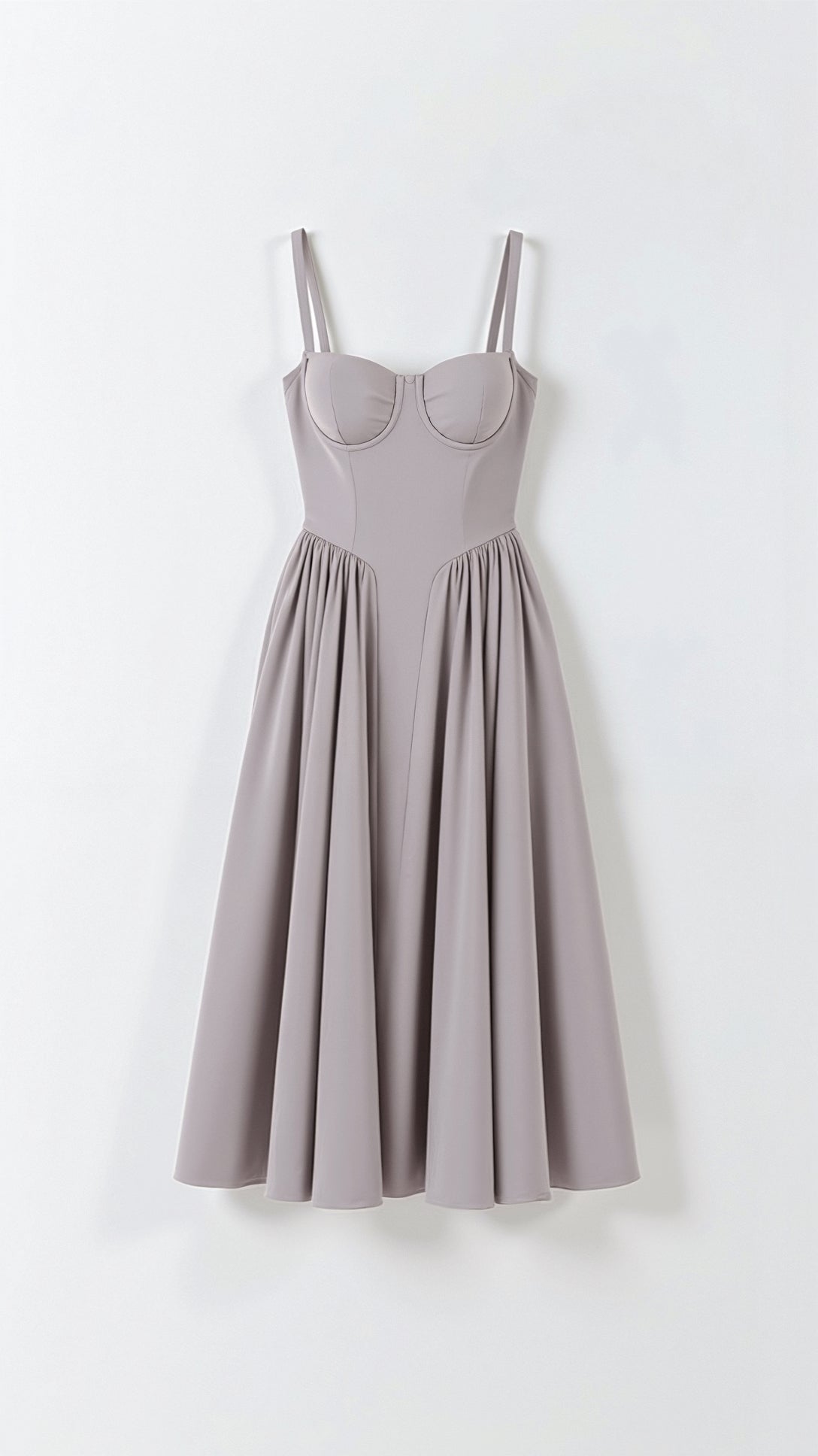 Odette Bustier Corset Midi Dress With Pleats