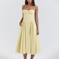 Odette Bustier Corset Midi Dress With Pleats